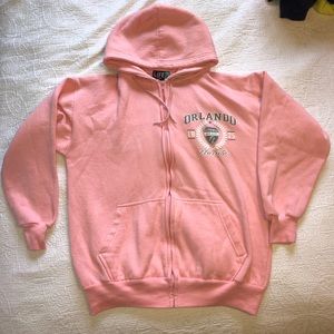 Women’s pink zip-up Orlando hoodie